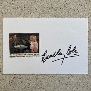 Bradley Cole Signed Index Card 4”X6” Soap Opera Guiding Light Richard & Jeffrey